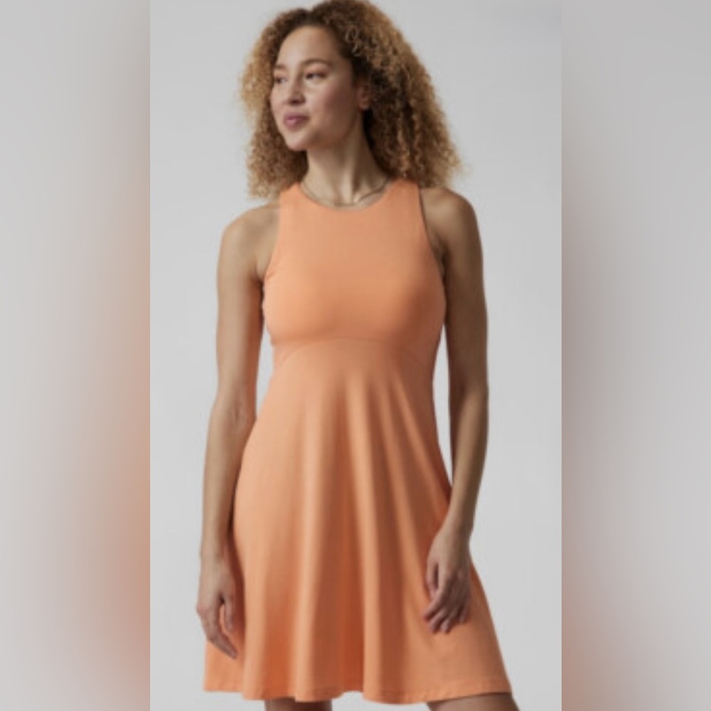 Athleta Santorini Thera Sleeveless Dress Cactus Peach Athleisure Travel Medium